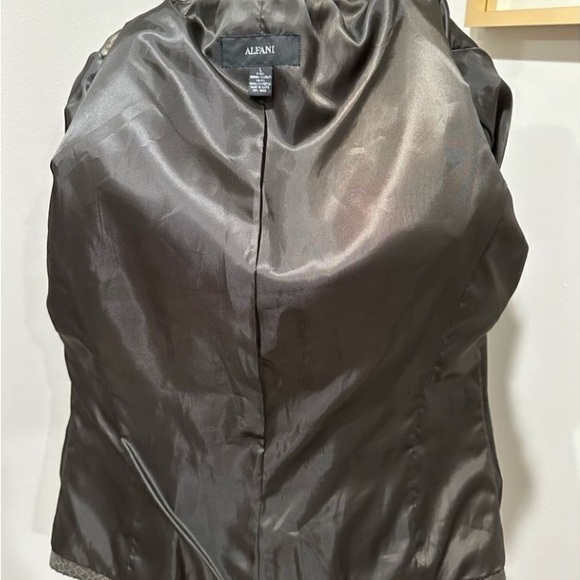 Alfani Brown Leather Jacket with Textured Finish - Picture 6 of 7